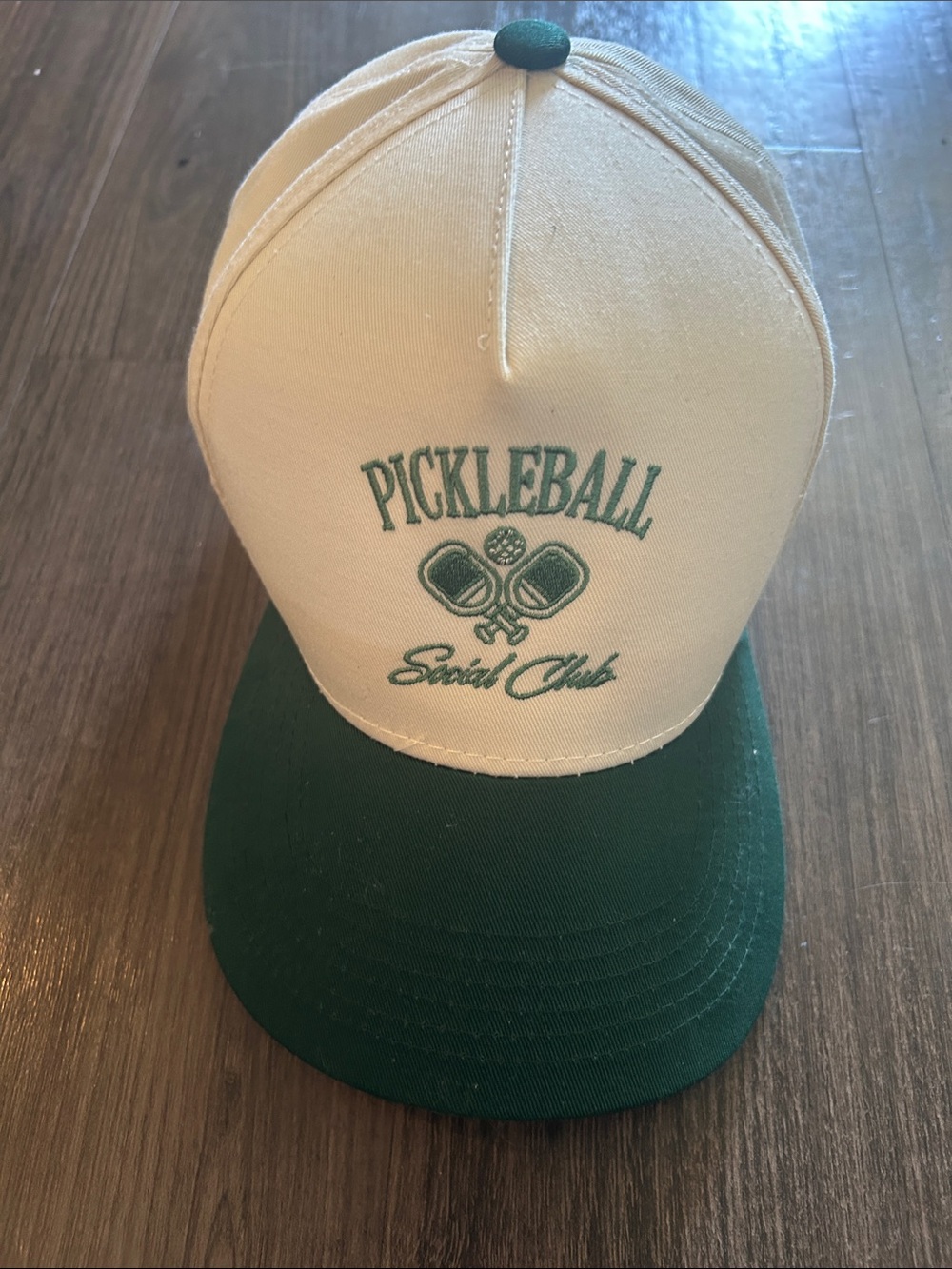 Free People Cream and Dark Green Pickleball Cap